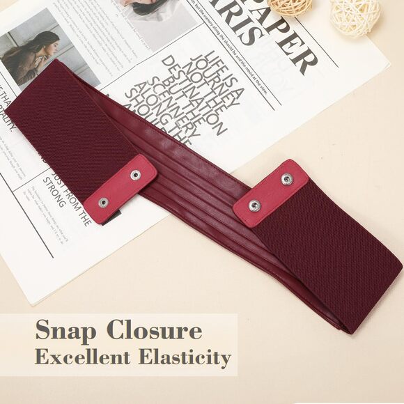 Women Wide Elastic Belts For Dresses Vintage Fashion Stretchy Waist 2447 main image 5